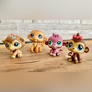 Set of 4 Littlest pet shop apes (monkeys and chimp)
